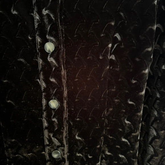 VTG Amnesia Paris Crushed Velvet Jacket Size 2 Black Whimsigoth Fairy Witchy 90s - Picture 5 of 13